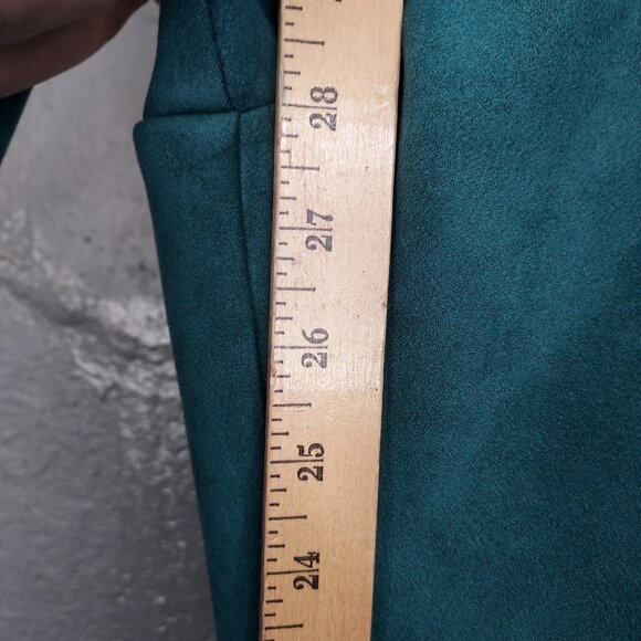 Anthropologie Avec Les Filles Pants Small Arden Slim Faux Suede Green Zip Ankle - Picture 14 of 16